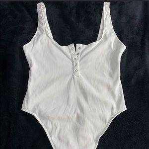White One piece bathing suit